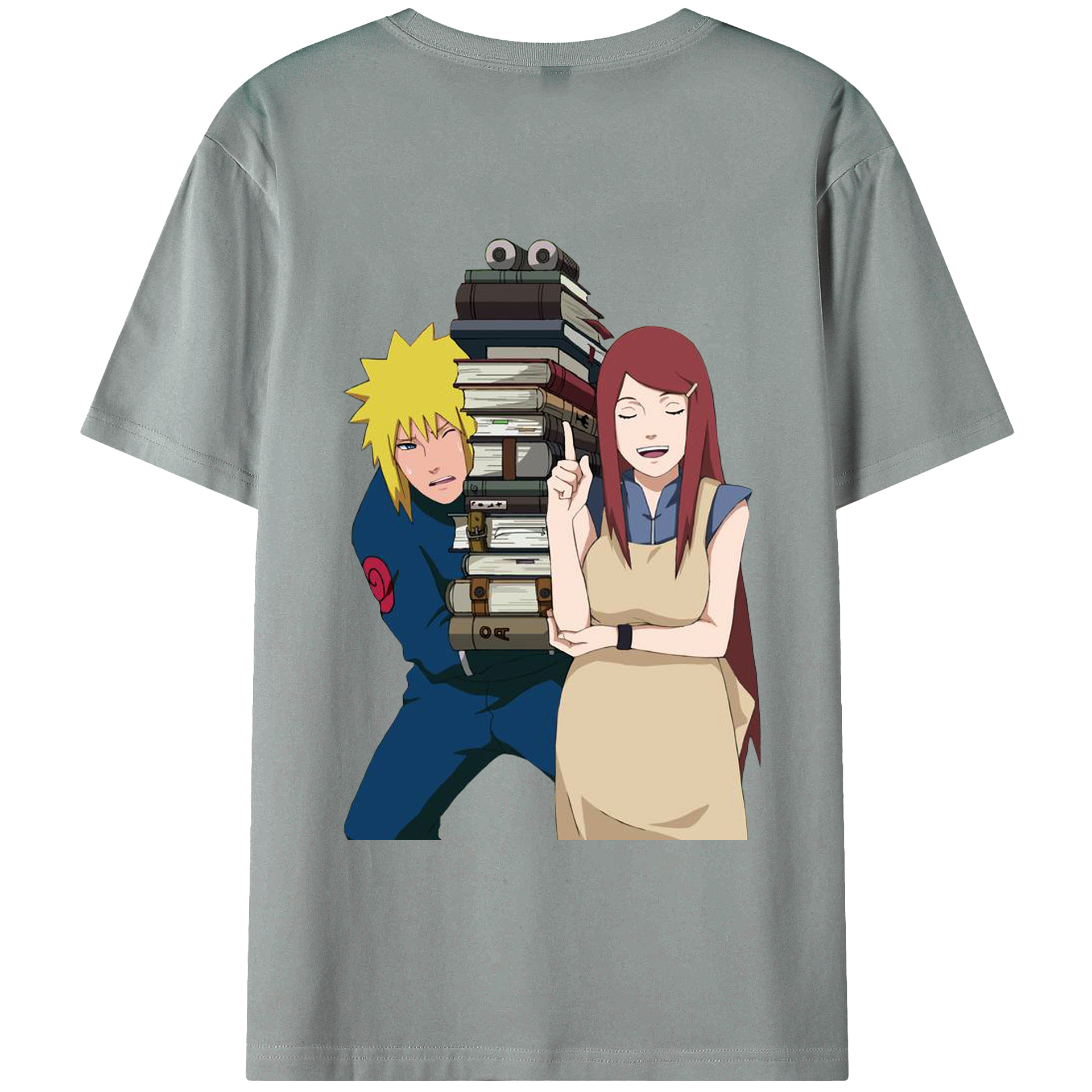 （画像用） NARUTO -ナルト- 波風 ミナト Namikaze Minato 綿100％ メンズ半袖Tシャツ（バックプリント） 通気性